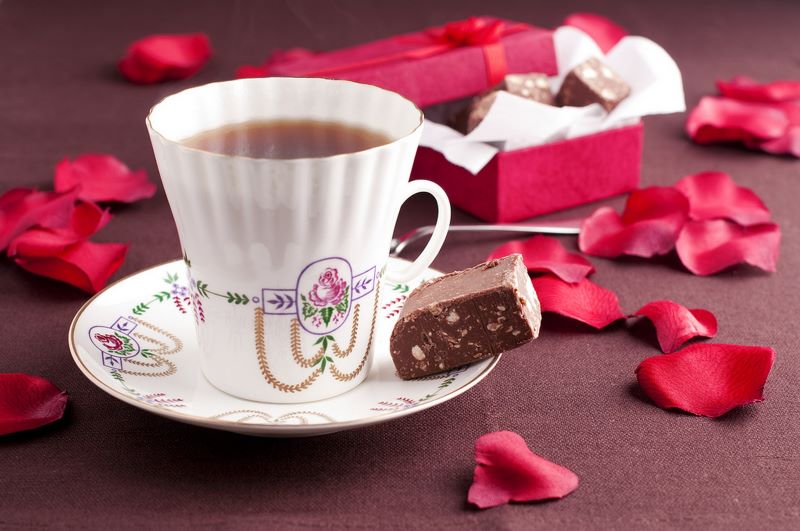 cup tea chocolate candy