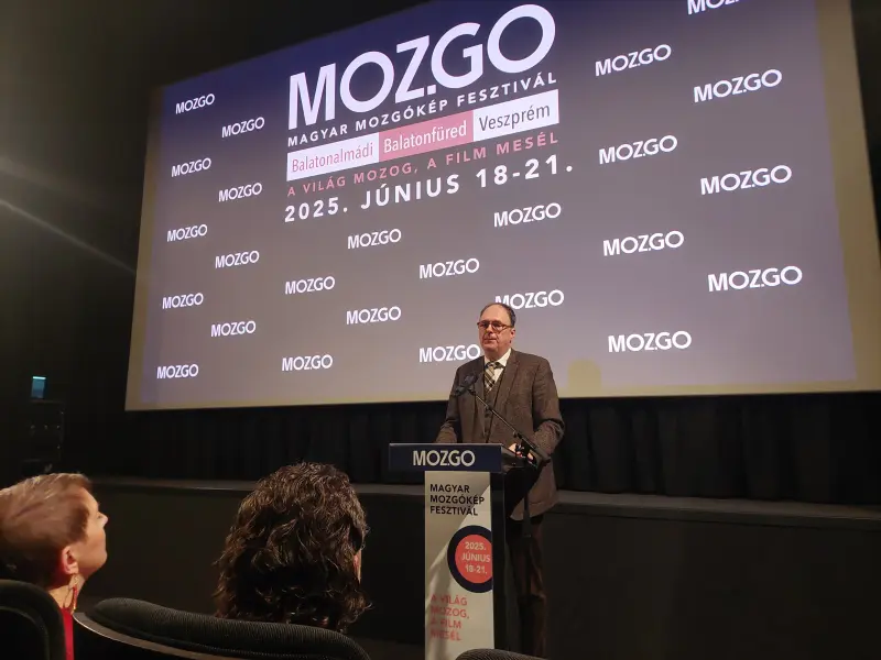 Káel Csaba, a Nemzeti Filmintézet elnöke a MOZ.GO sajtótájékoztatóján