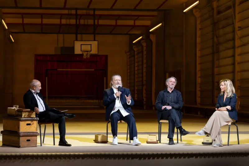 Vígszínház sajtótájékoztató 2025/2026-os évad, Rudolf Péter, Hegedűs D. Géza, Valló Péter, Kovács Patrícia