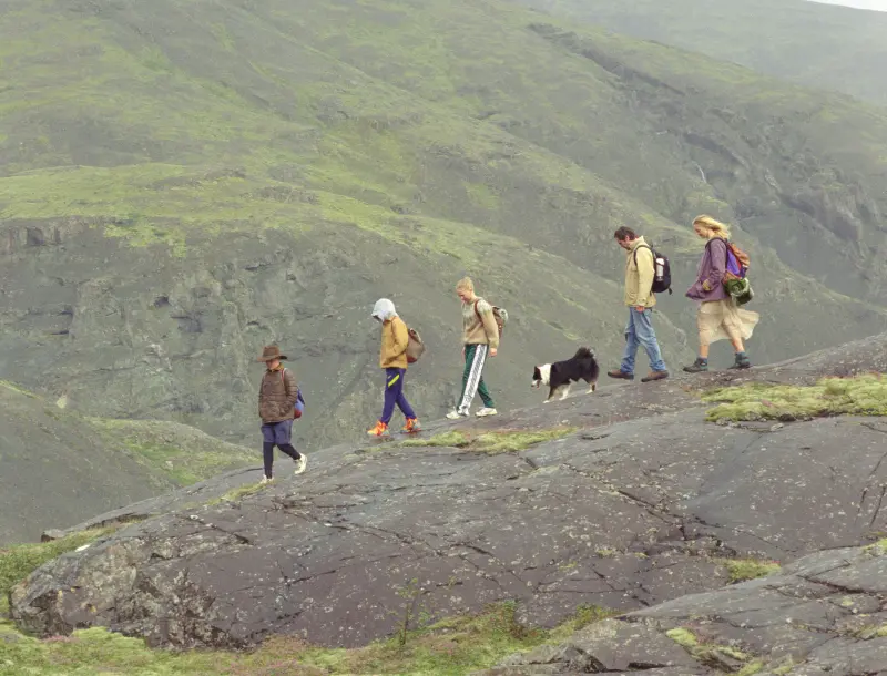 Sverrir Gudnason, Ída Mekkín Hlynsdóttir, Þorgils Hlynsson, Grímur Hlynsson és Saga Garðarsdóttir A szeretet, ami megmarad című filmben. Fotó: Mozinet
