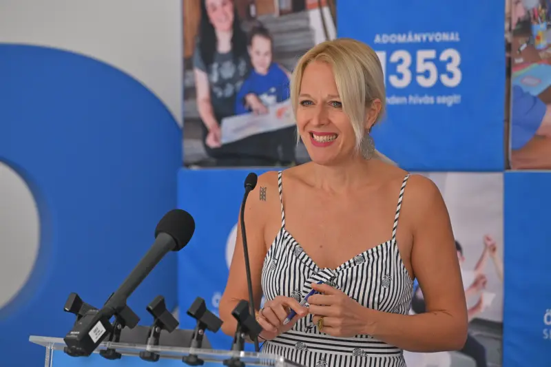 Wolf Kati a 2026. augusztus 13-i sajtótájékoztatón. Fotó: Zsigmond László