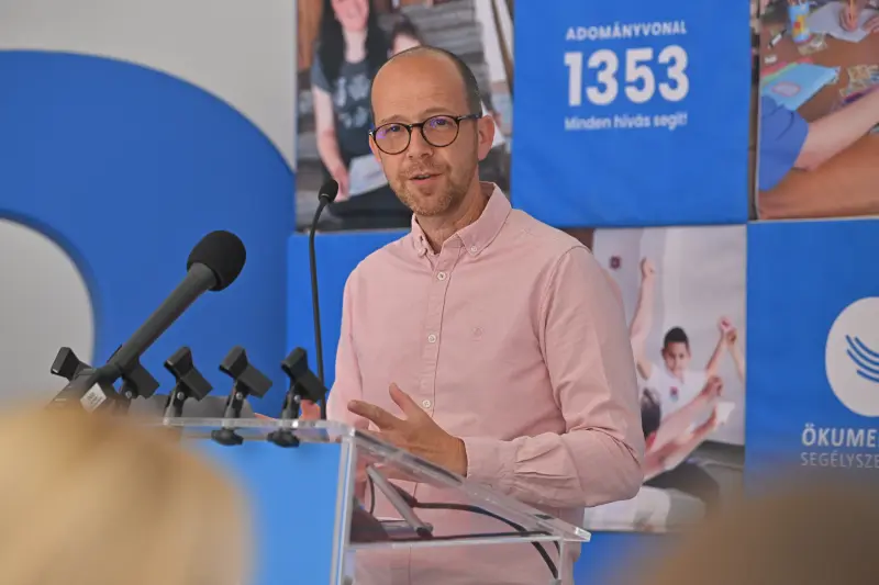 Rácsok Balázs a 2026. augusztus 13-i sajtótájékoztatón. Fotó: Zsigmond László
